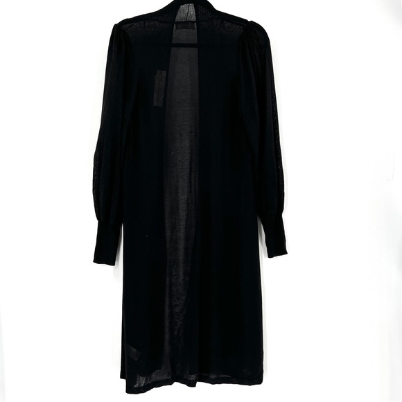 T Tahari Blouson Sleeve Long Cardigan in Black Size XS NWT (flaws) - Picture 3 of 10